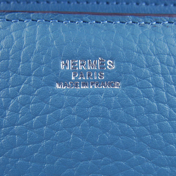 7A Hermes Constance Togo Leather Single Bag Blue Silver Hardware H020 - Click Image to Close